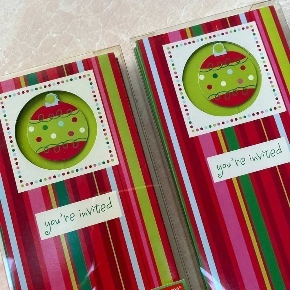 Y2K NIB “Holiday Buzz” Ornament Invitations Set of 2 (16 total)